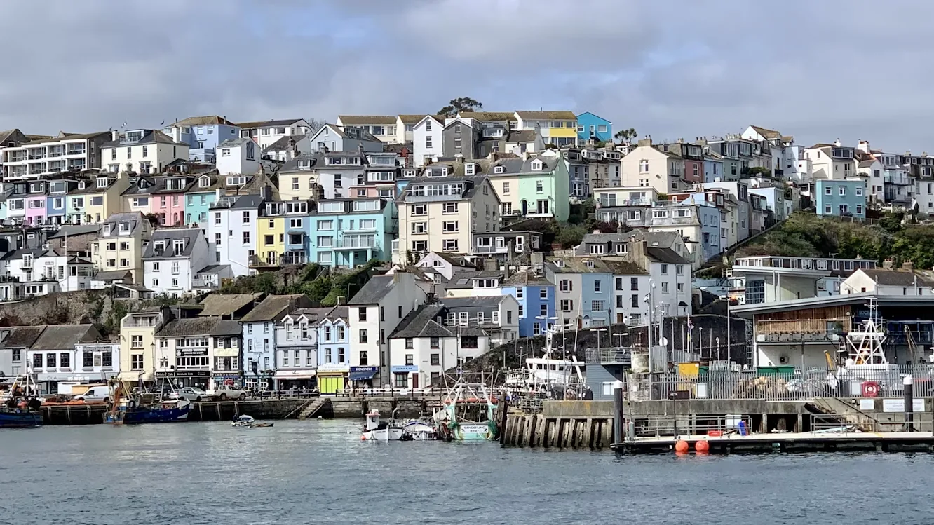 Brixham's colourful hillside above the working harbour