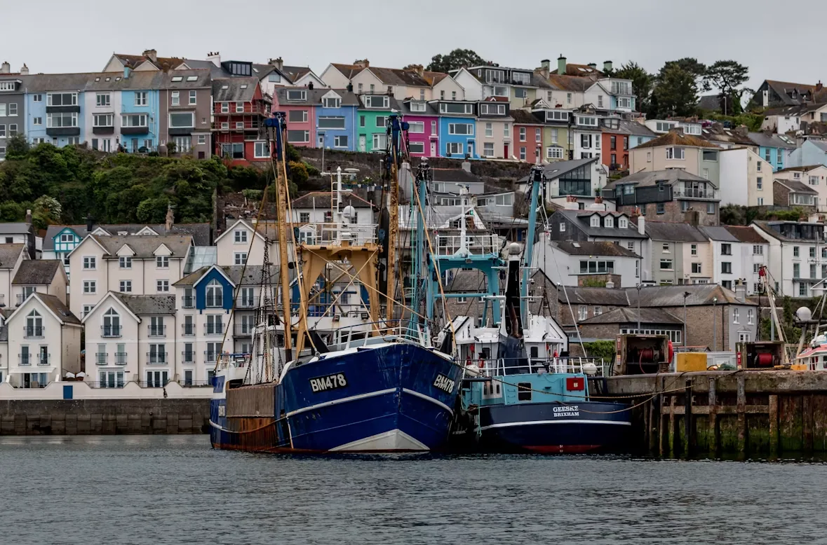 Fishing trawlers in Brixham's working harbour